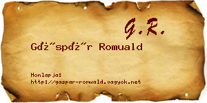 Gáspár Romuald névjegykártya